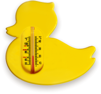 Wackelnde Gelbe Ente mit Thermometer